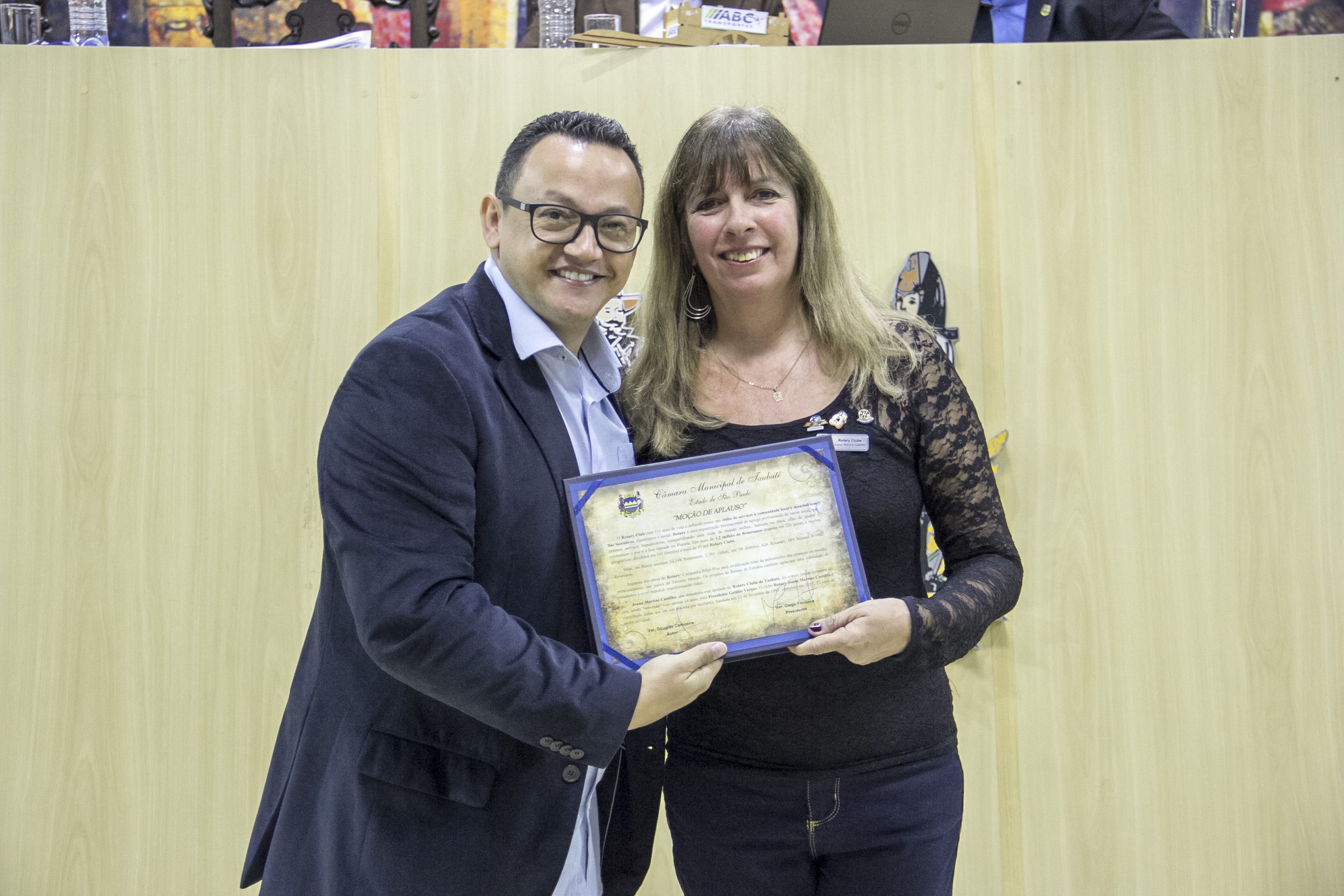 Rotary é homenageado pela Câmara de Taubaté