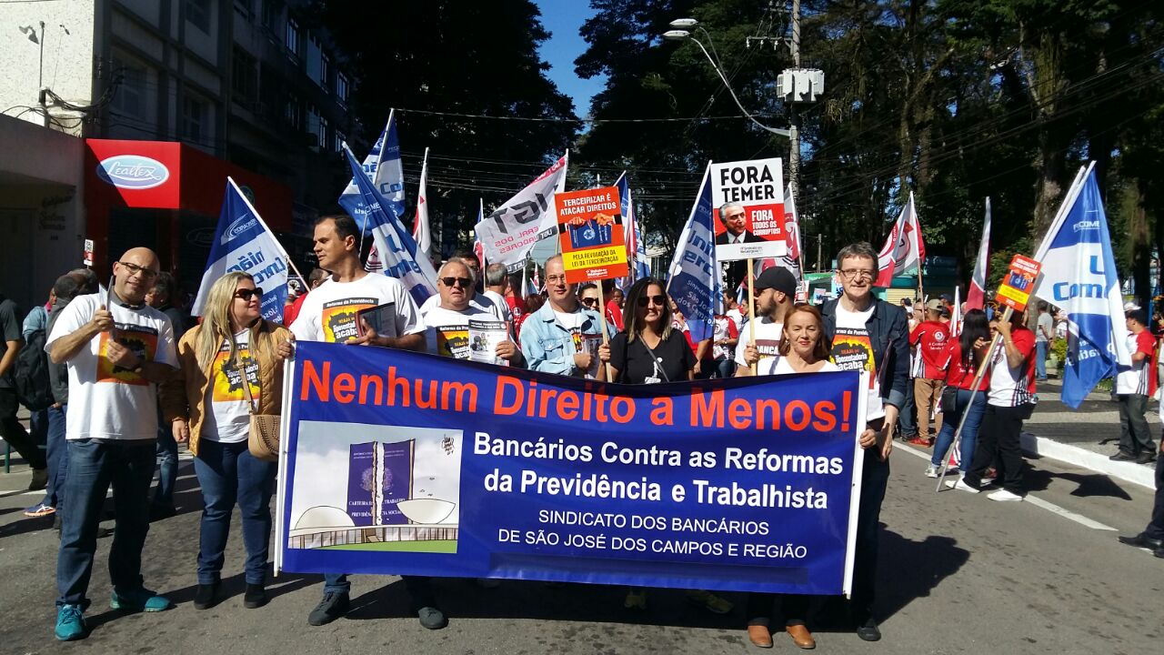 Militantes do Vale se reúnem em São José contra reformas trabalhistas e da previdência