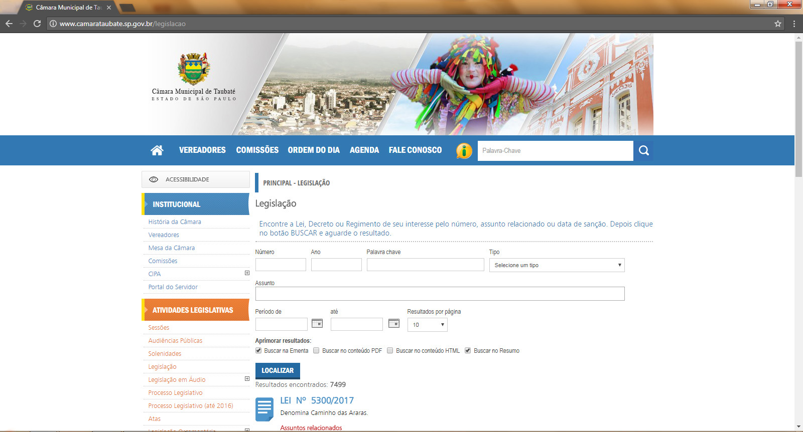 Legislação: canal de cidadania no portal da Câmara