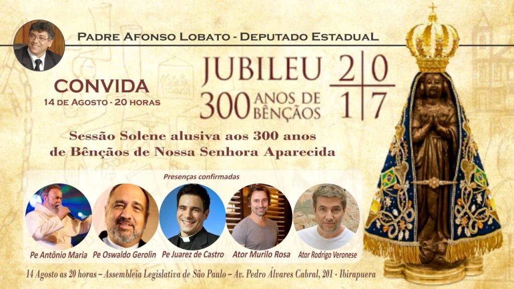 Assembleia Legislativa terá sessão solene em comemoração aos 300 anos de Nossa Senhora Aparecida