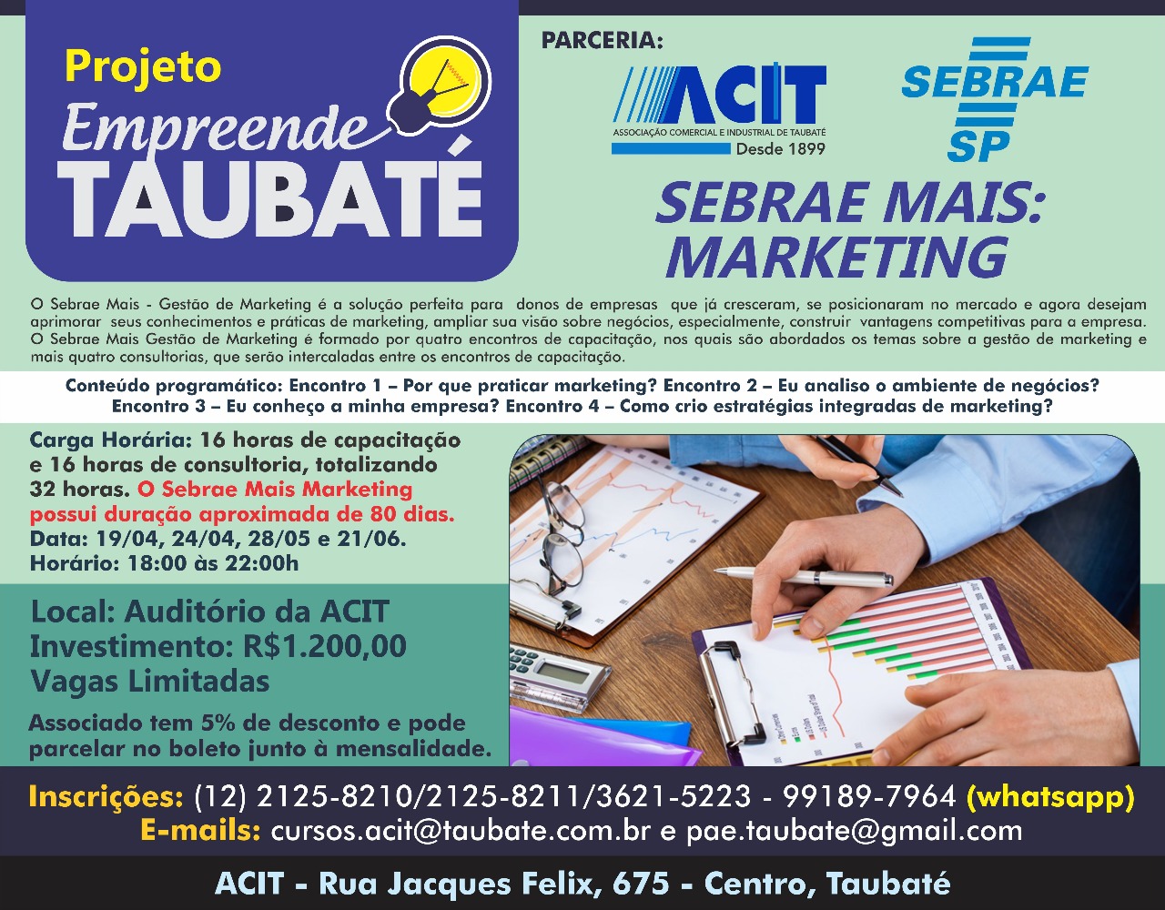 Projeto Empreende ACIT oferece programa “Sebrae Mais: Marketing”