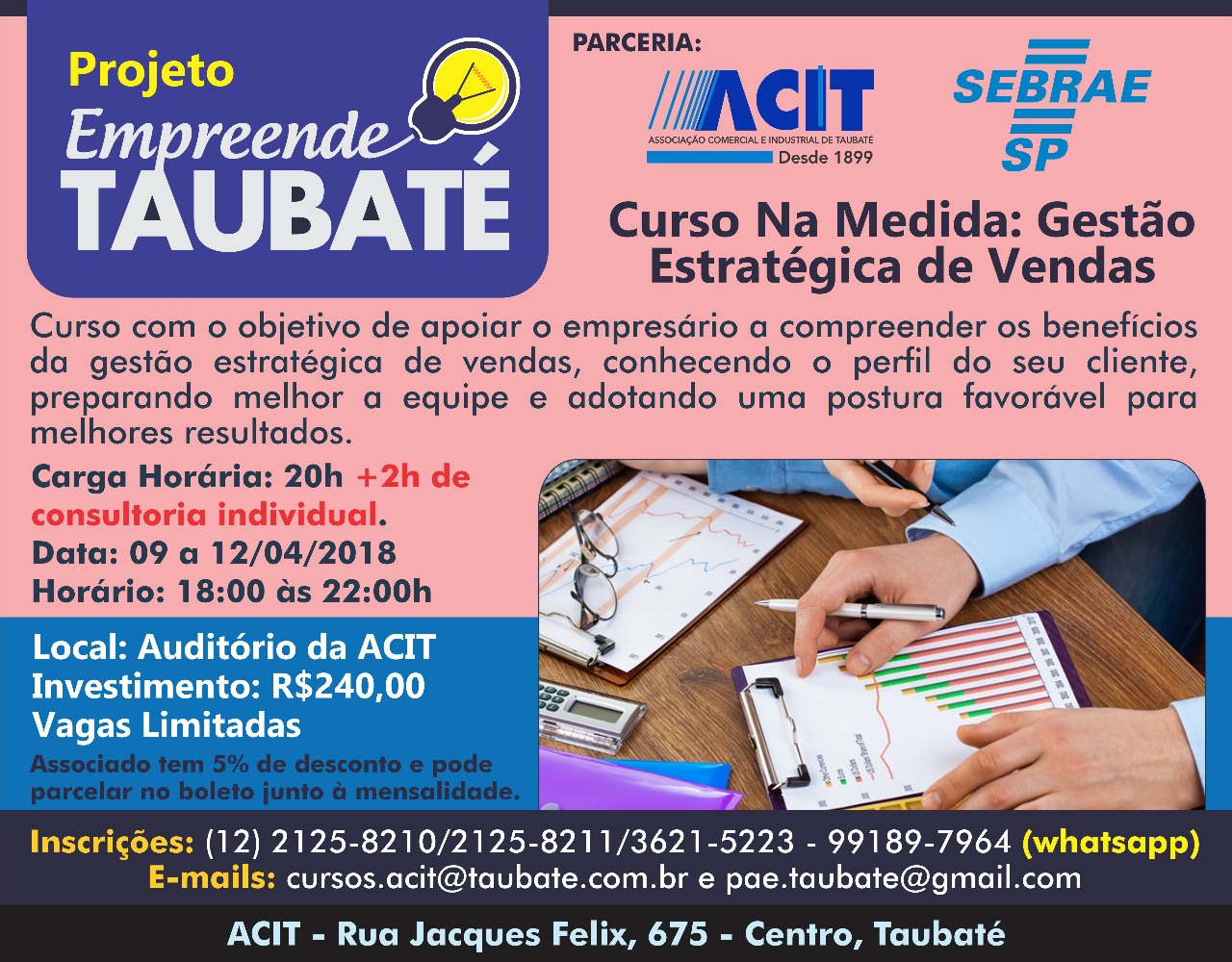 Projeto Empreende Acit oferece nova edição do curso de Gestão Estratégica de Vendas