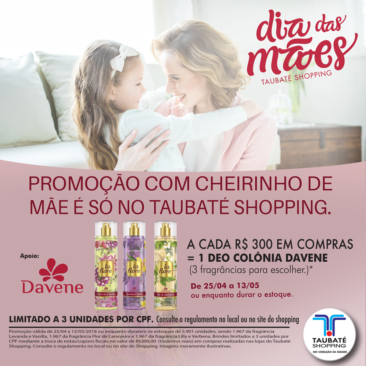 Presente das mamães no Taubaté Shopping tem cheiro de perfume no ar