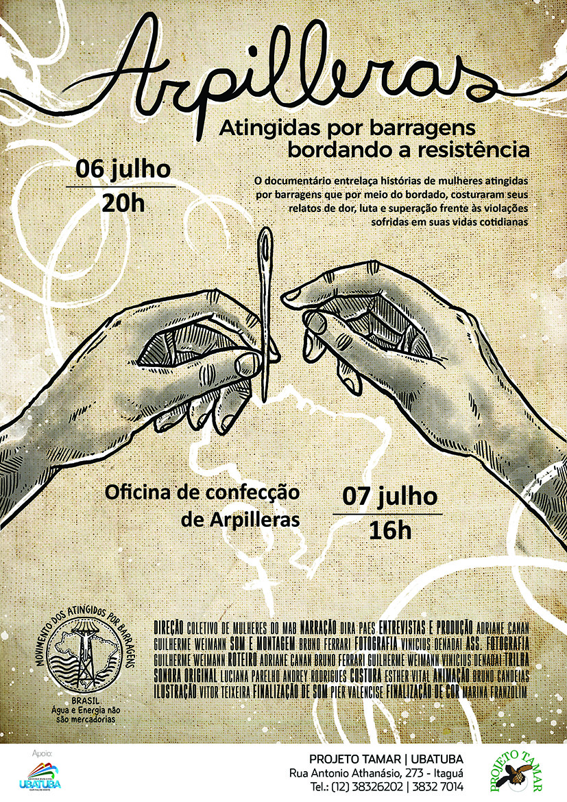 Projeto TAMAR exibe documentário sobre mulheres atingidas por barragens  e realiza oficina de Arpillera