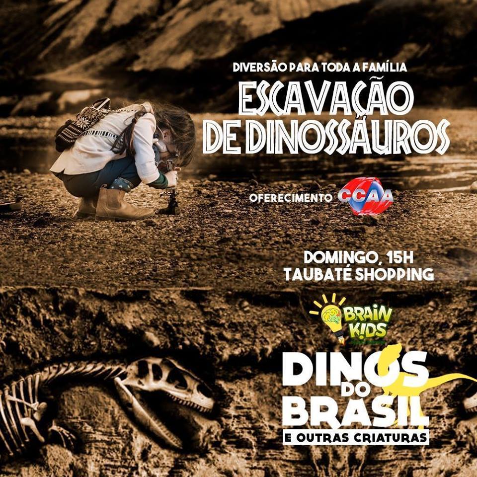 Os dinossauros invadem o Taubaté Shopping no domingo