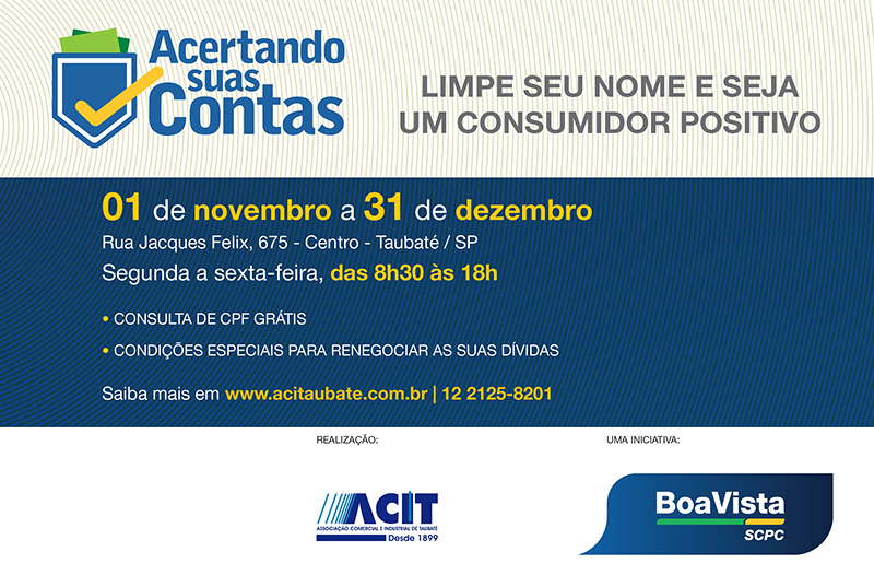 ACIT realiza a campanha “Acertando suas Contas 2018”