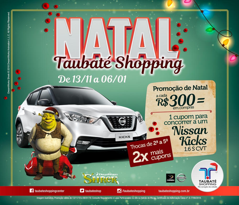 Promoção de Natal do  Taubaté Shopping começa hoje