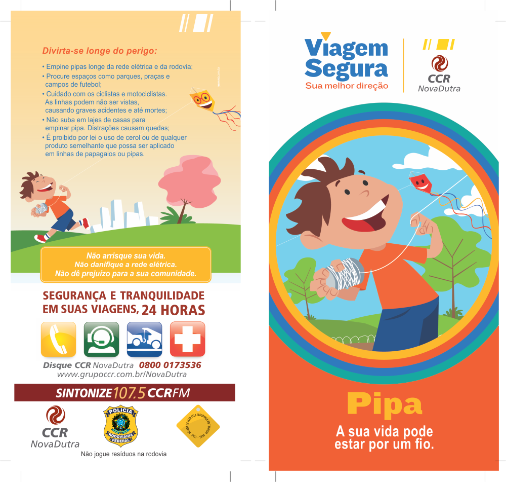 CCR NovaDutra alerta sobre os riscos de empinar pipas às margens da via Dutra
