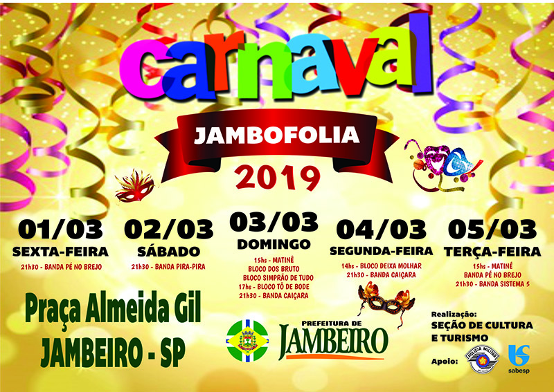 Jambeiro tem programação  de Carnaval
