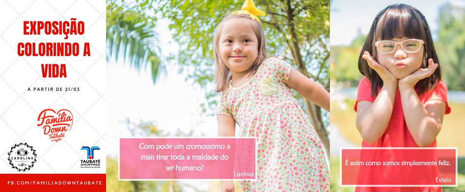 Exposição fotográfica sobre síndrome de Down no  Taubaté Shopping