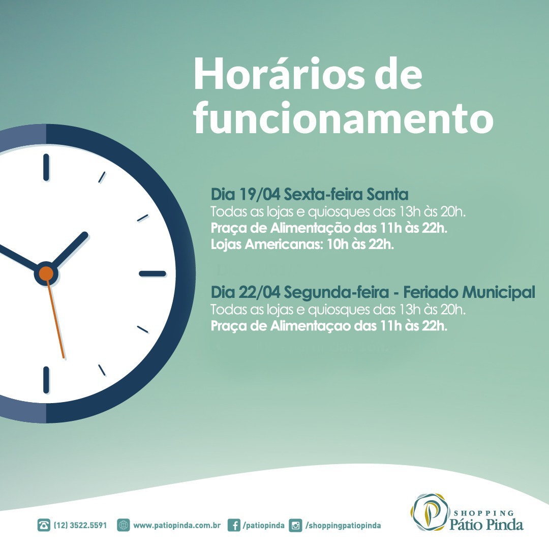 Shopping Pátio Pinda terá horários especiais nos feriados