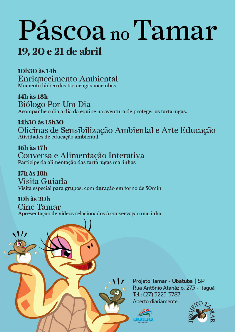 Projeto TAMAR oferece programação especial  para o feriado de Páscoa