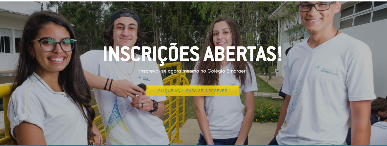 Inscrições para processo seletivo do Colégio Embraer vão  até sexta-feira