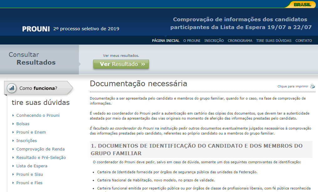 Lista de espera do ProUni já está disponível para consultas