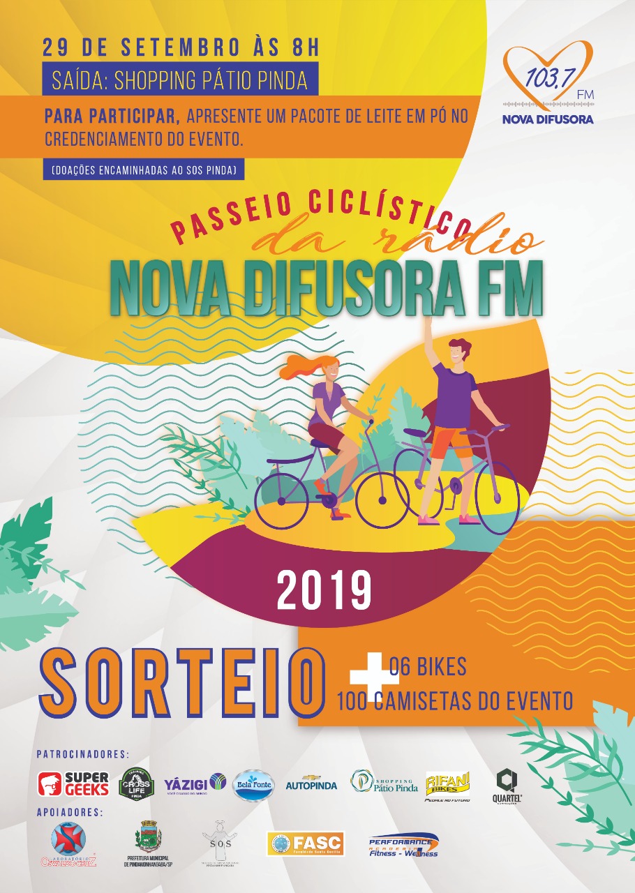 Passeio Ciclístico da Nova Difusora será  no Shopping Pátio Pinda