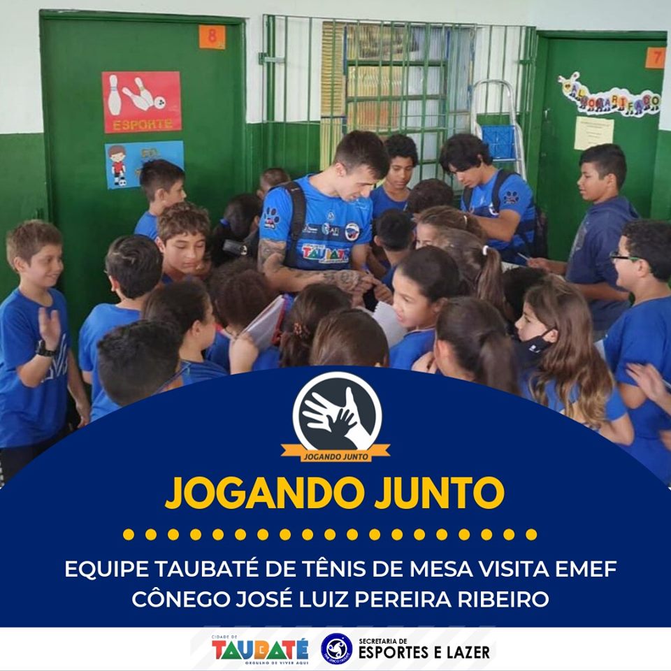 Jogando Junto leva mesatenistas a escola municipal