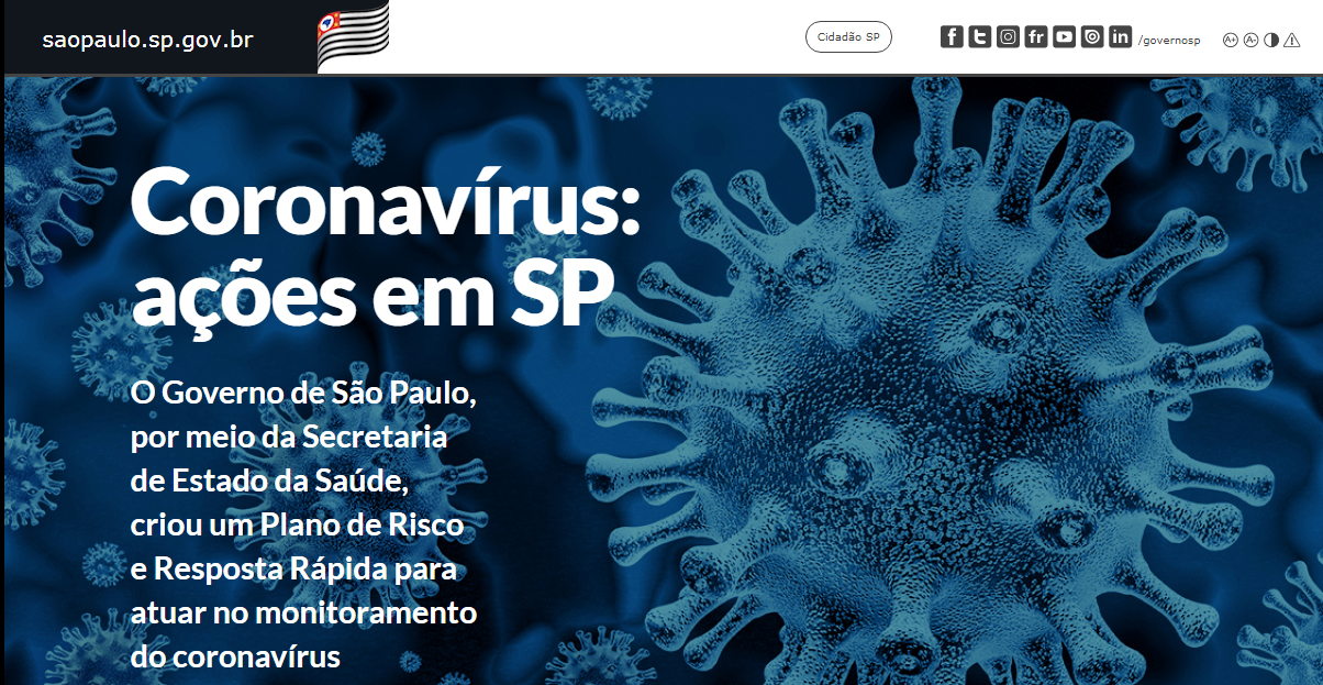 Governo de SP cria site para orientar população sobre o coronavírus