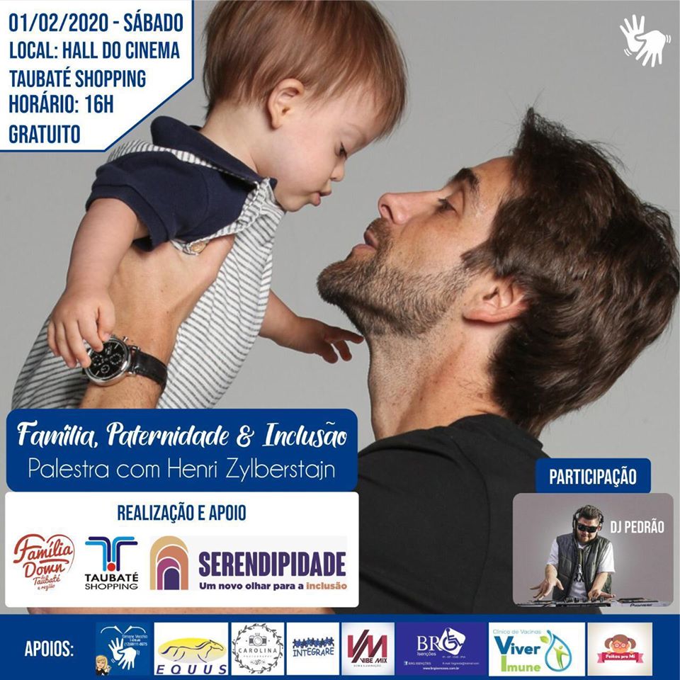 Palestra no Taubaté Shopping trata inclusão com a participação de Henri Zylberstajn, pai do Peppo Zylber