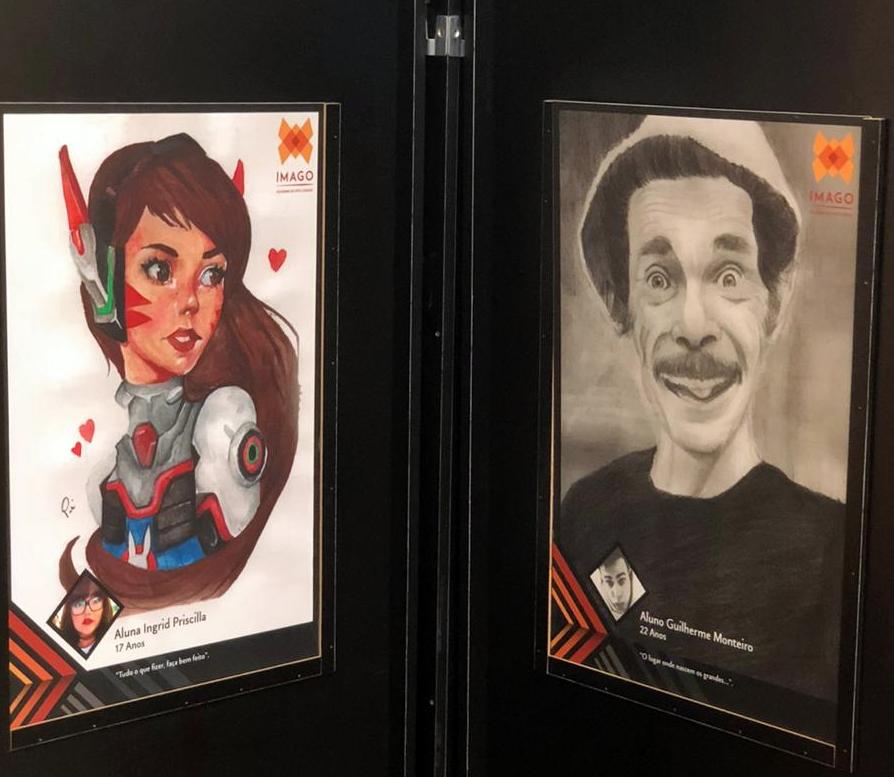 Exposição de arte produzida por alunos da Imago segue no Shopping Pátio Pinda