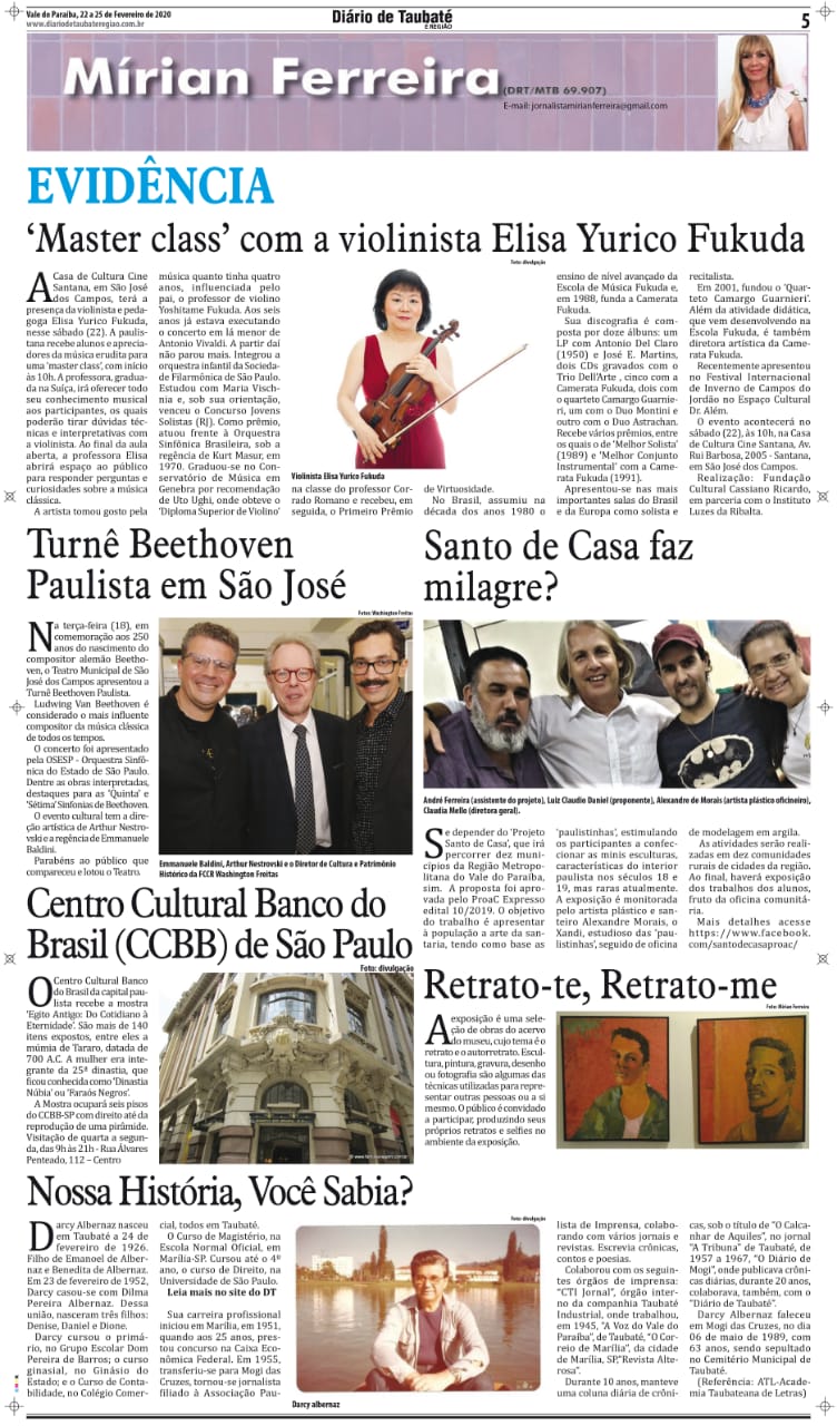 “Master class” com a violinista Elisa Yurico Fukuda