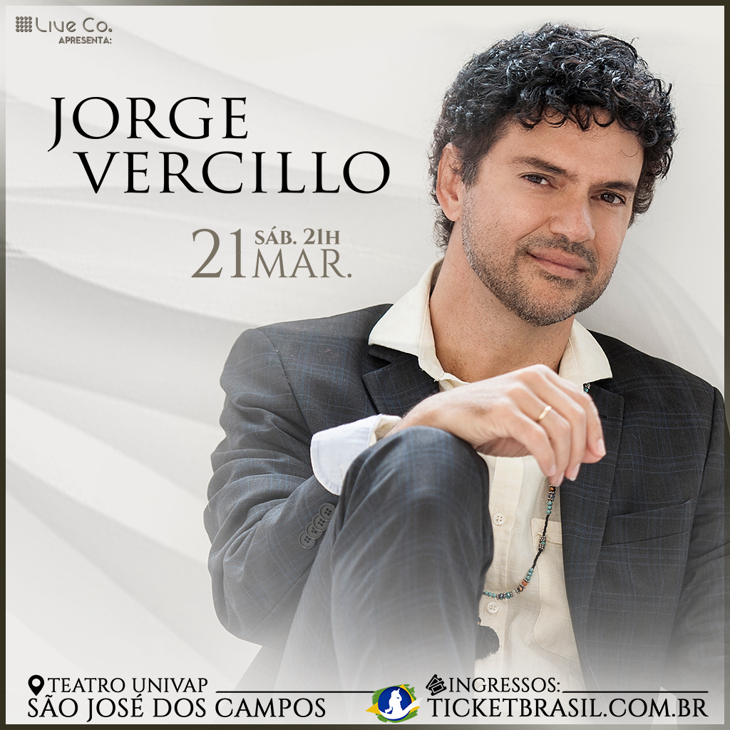 Cantor Jorge Vercillo se apresenta em São José dia 21