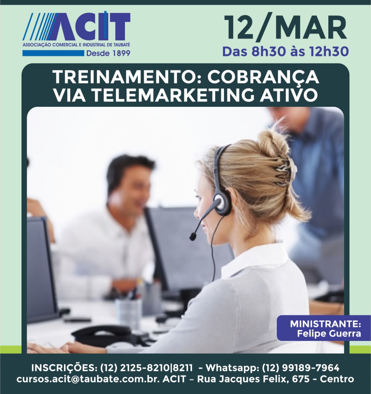 Curso da ACIT aborda como utilizar telemarketing para cobranças