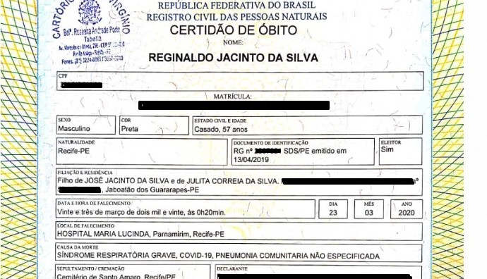 Cartórios já registram mais óbitos por COVID-19 do que o Ministério da Saúde