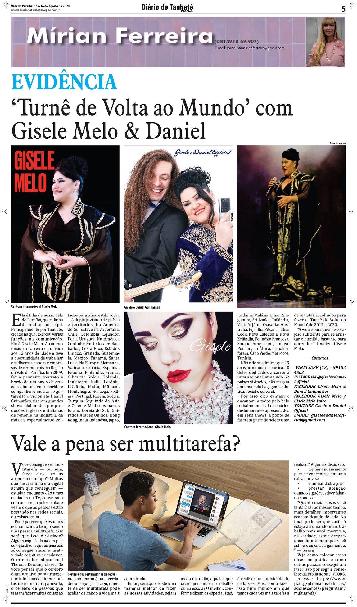 Evidência – ‘Turnê de Volta ao Mundo’ com Gisele Melo & Daniel