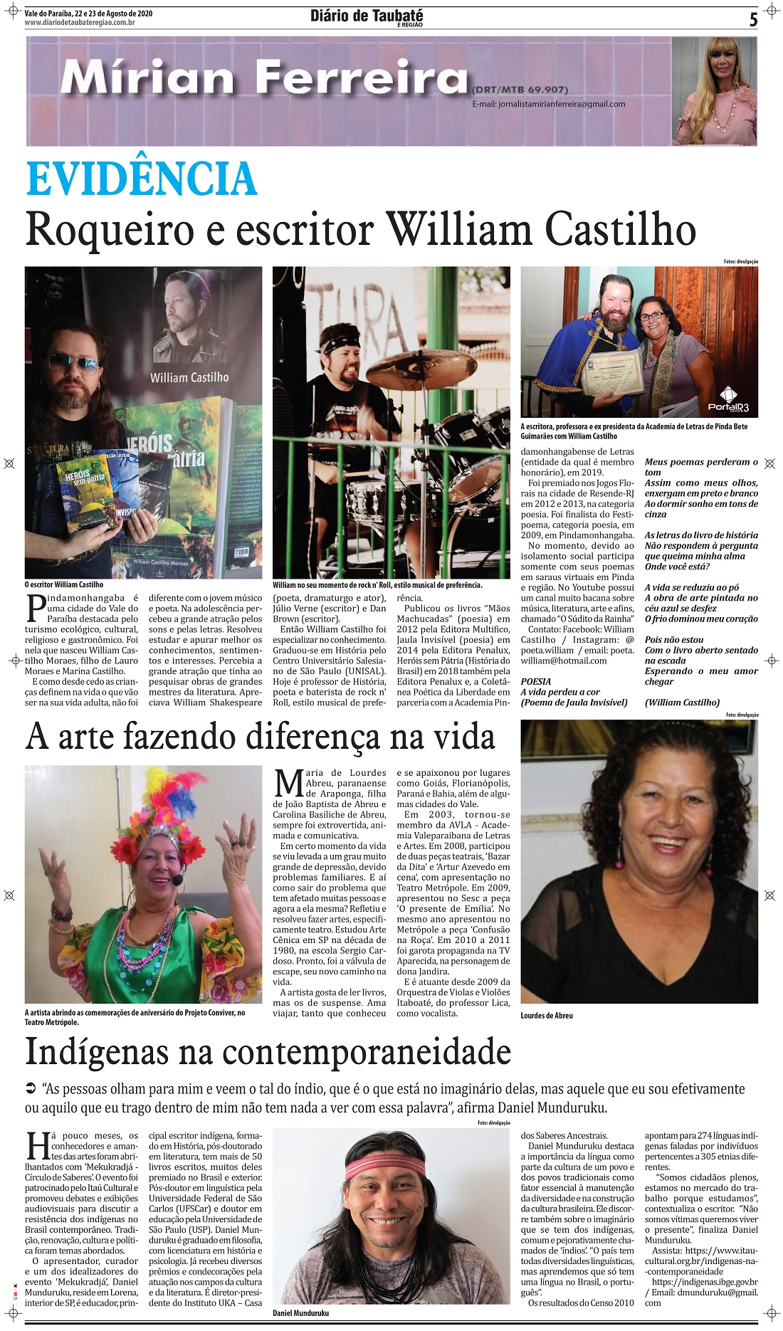 Evidência – Roqueiro e escritor William Castilho