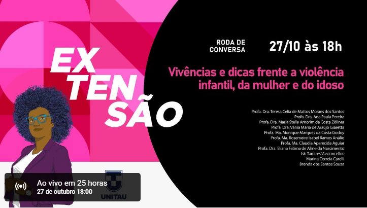 Debate: Unitau promove encontro virtual para discutir a violência contra as crianças, contra a mulher e contra o idoso