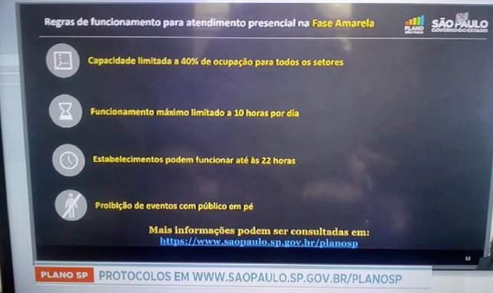 Estado de São Paulo volta para a Fase Amarela