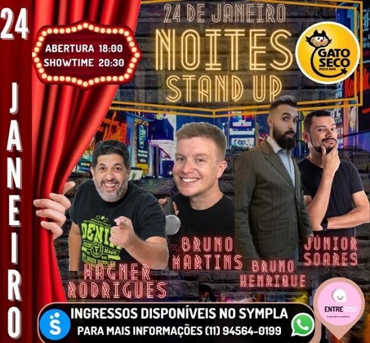 Noites Stand Up no Gato Seco com Bruno Martins dia 24