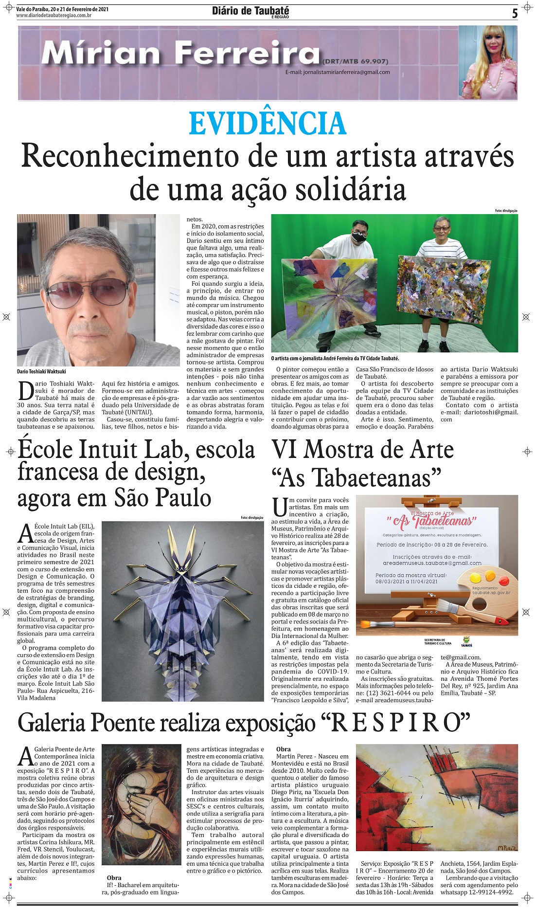 Evidência – Reconhecimento de um artista através de uma ação solidária