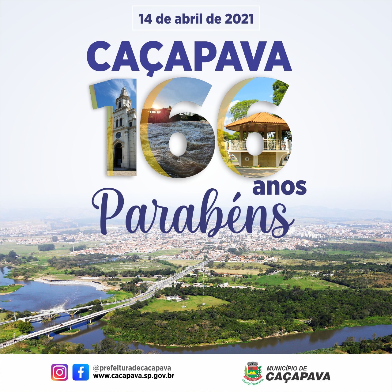 Programação virtual marca o aniversário de 166 anos de Caçapava nesta quarta-feira, 14