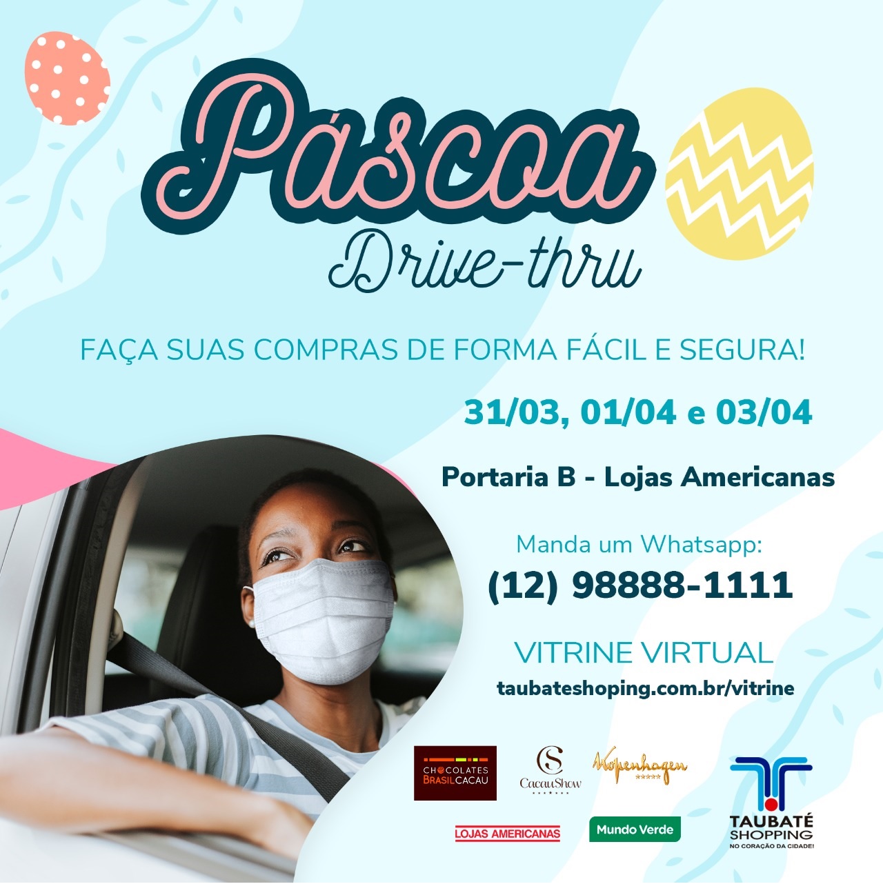 Taubaté Shopping intensifica drive-thru de Páscoa até sábado, 3