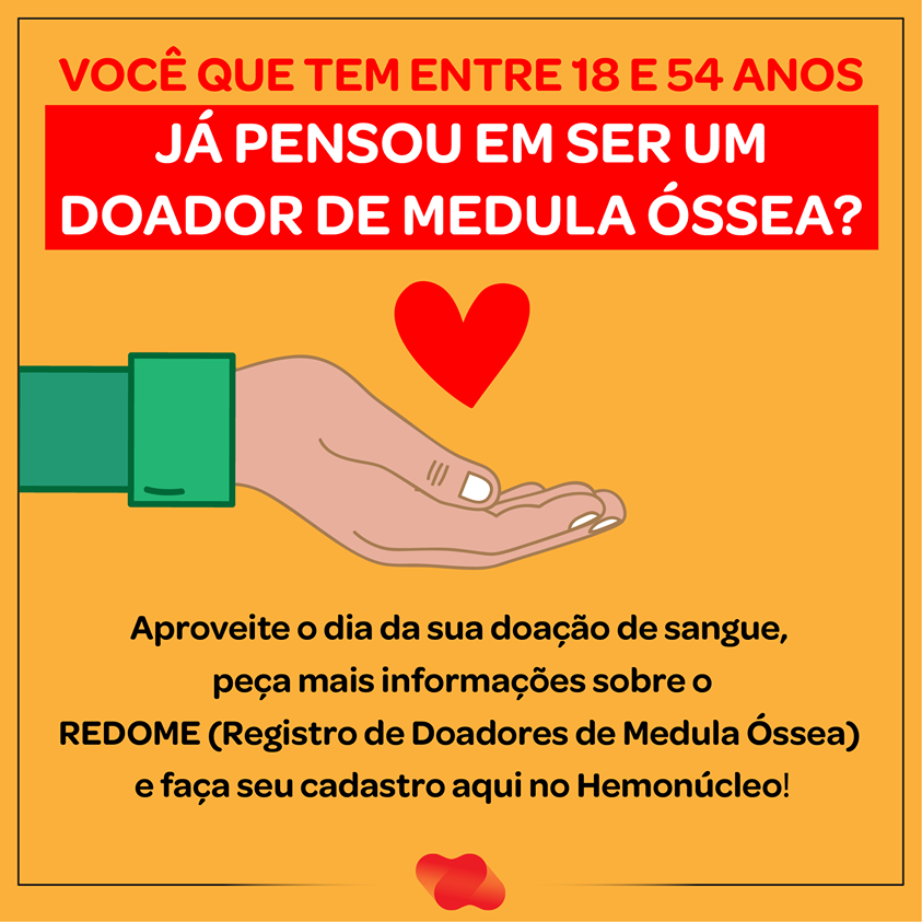 O Hemonúcleo de Taubaté é credenciado para realizar o cadastro de doador voluntário de Medula óssea