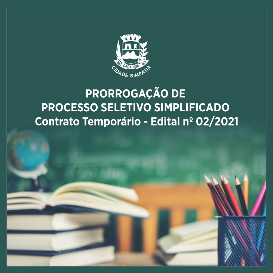 Prefeitura de Caçapava prorroga até segunda-feira, 31, inscrição para processo seletivo para contrato temporário de professores