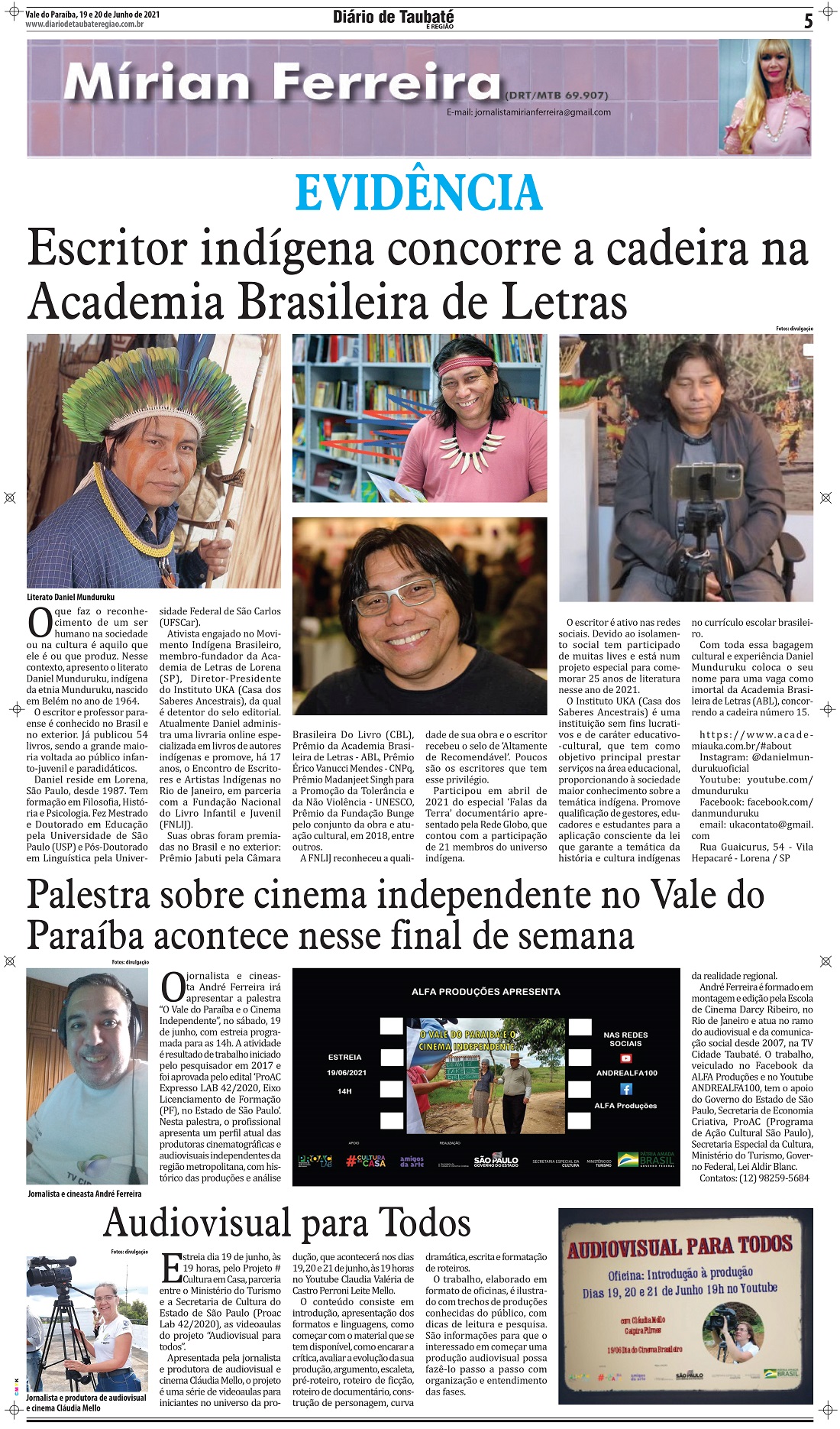 Evidência – Escritor indígena concorre a cadeira na Academia Brasileira de Letras