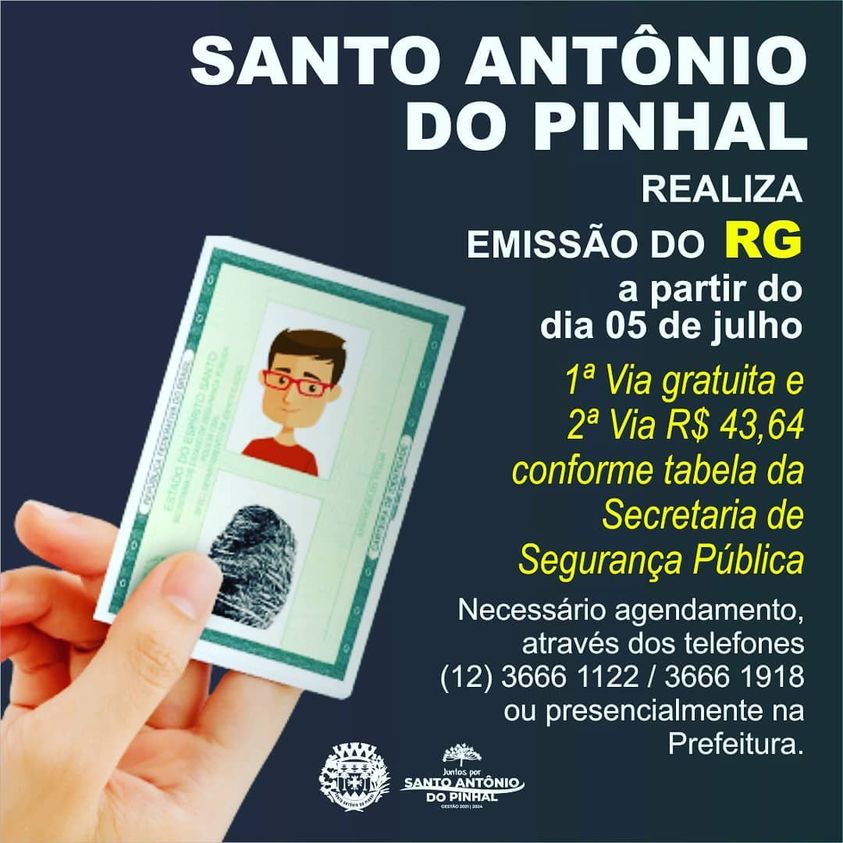Prefeitura de Santo Antônio do Pinhal passa a emitir carteira de identidade