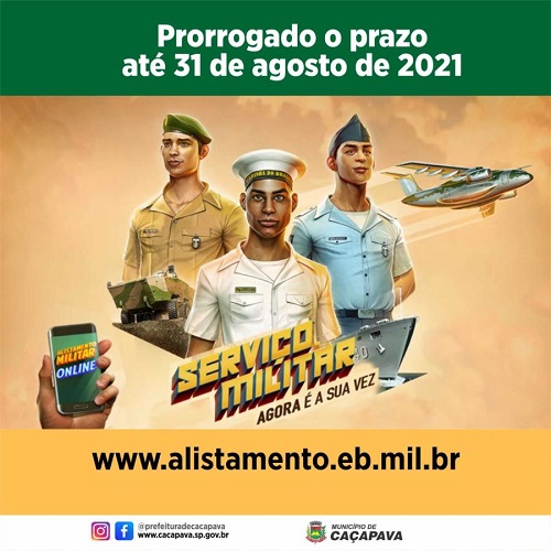 Alistamento Militar Obrigatório é prorrogado até 31 de agosto