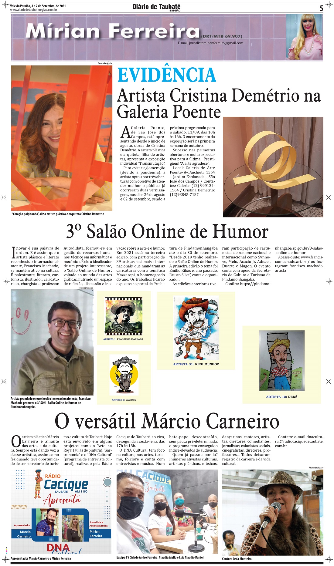 Evidência – Artista Cristina Demétrio na Galeria Poente