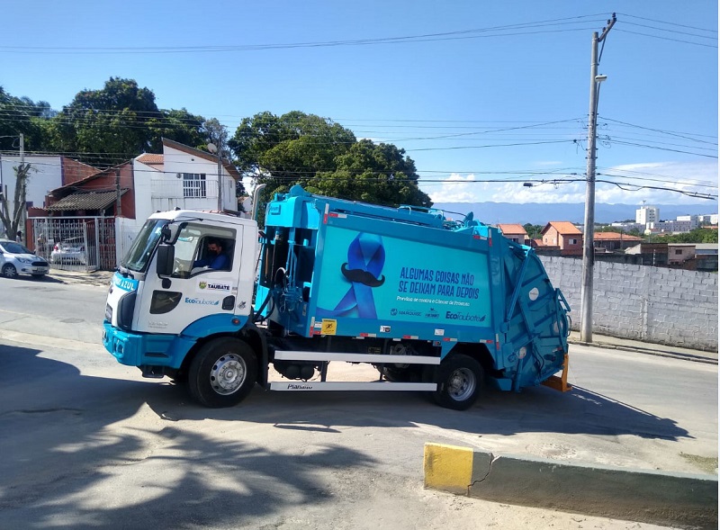 Caminhões da EcoTaubaté entram na campanha Novembro Azul
