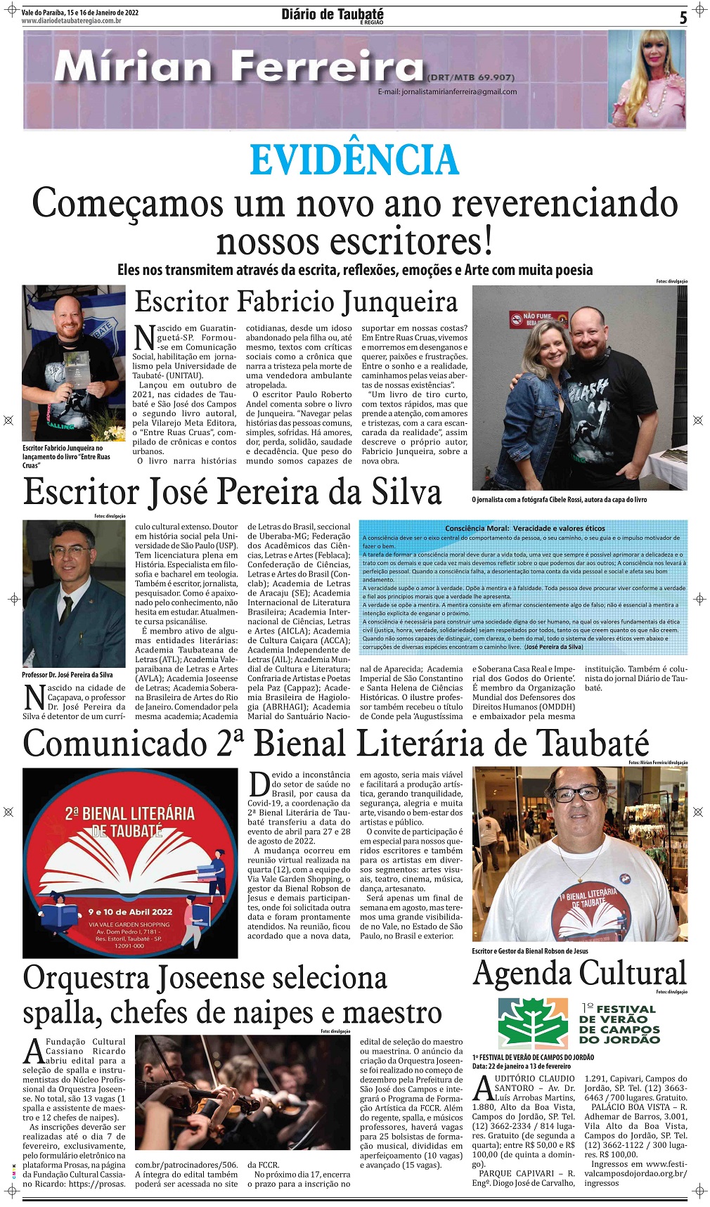 Evidência – Começamos um novo ano reverenciando nossos escritores!