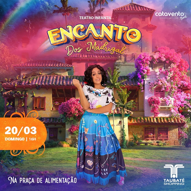 Taubaté Shopping recebe teatro infantil “Encanto dos Madrigal” neste domingo, 20