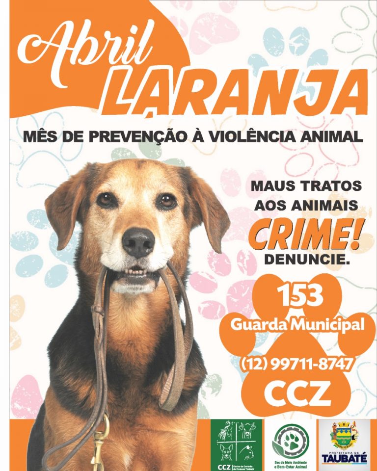 Taubaté realiza campanha de prevenção contra a crueldade animal: Abril Laranja