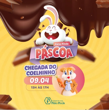 Shopping Pátio Pinda anima Páscoa das crianças com Chegada do Coelhinho e Caça aos Ovos