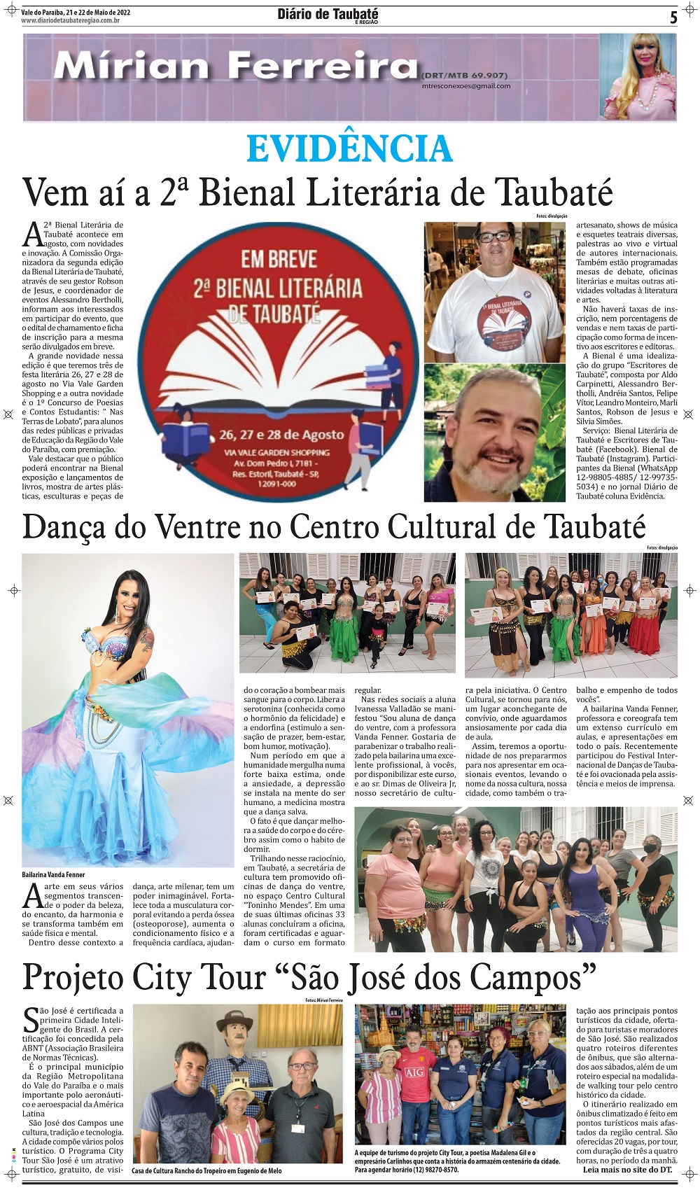 Evidência – Vem aí a 2ª Bienal Literária de Taubaté