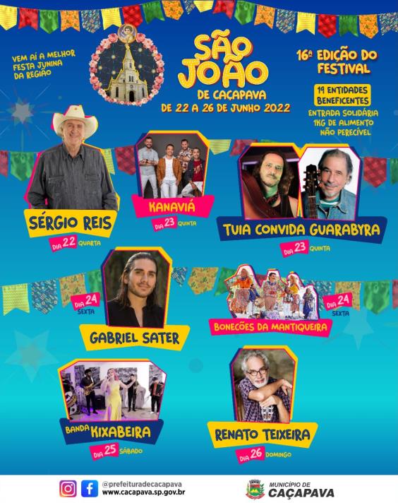 Festival São João de Caçapava volta a ser realizado de forma presencial, de 22 a 26 de junho