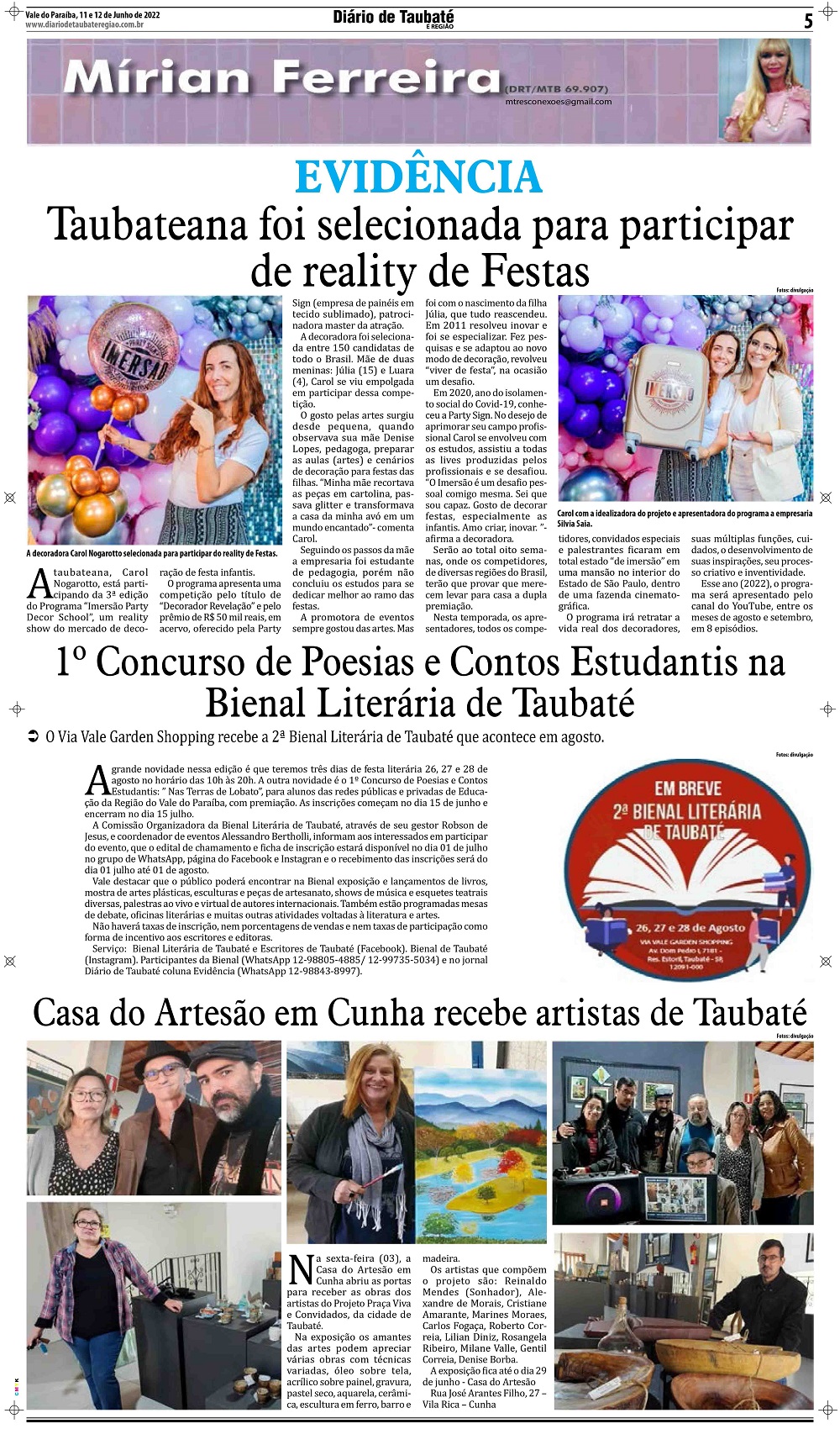 Evidência – Taubateana foi selecionada para participar de reality de Festas