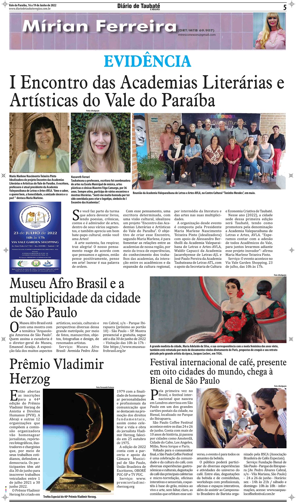 Evidência – I Encontro das Academias Literárias e Artísticas do Vale do Paraíba